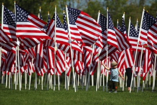 A sea of more than 500 flags will fill the Rotary Wheel Garden from mid-May through July 4, 2020.